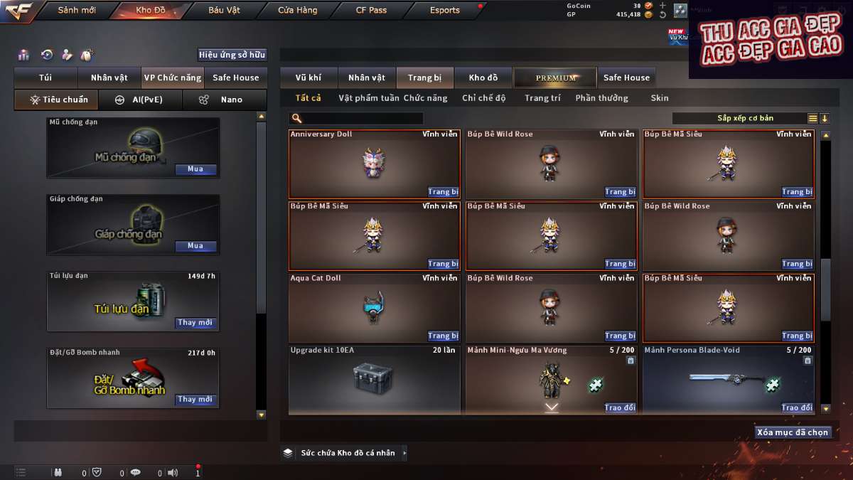 shop acc cf uy tin gia re